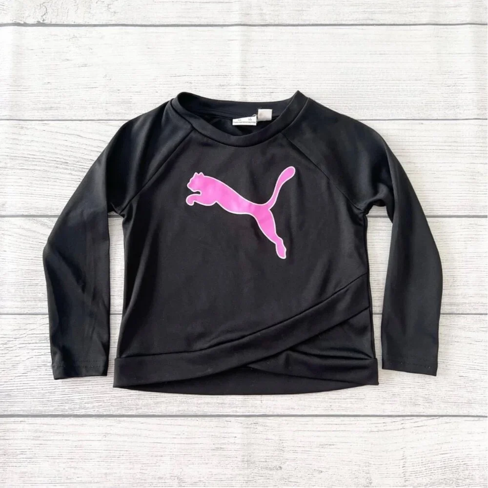Puma Toddler Girl Long Sleeve Athletic Top Logo 12-18 Months - Picture 1 of 4